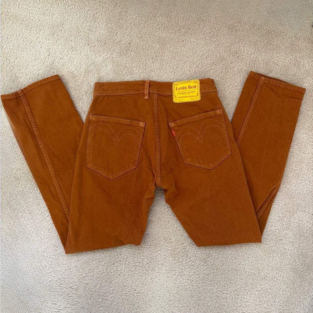 LEVI’S RED SUPERIOR 505 UTILITY JEANS BROWN ORANGE STRAIGHT LEG 28IN X 32IN MENS
